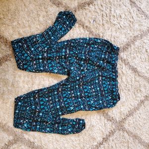 Material Girl blue and black tribal pants